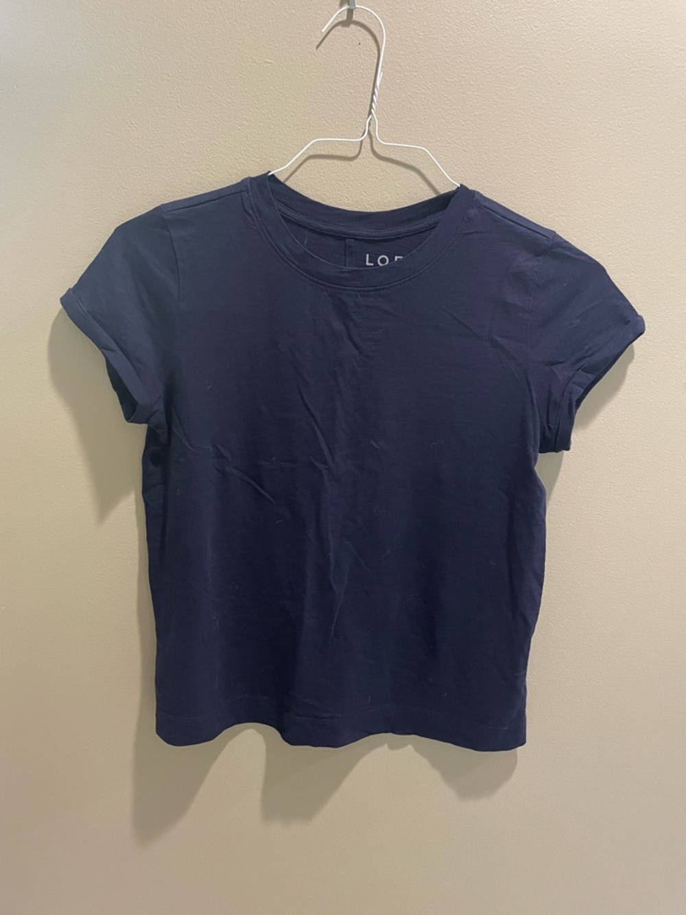 LOFT Navy Short Sleeve Crew Tee